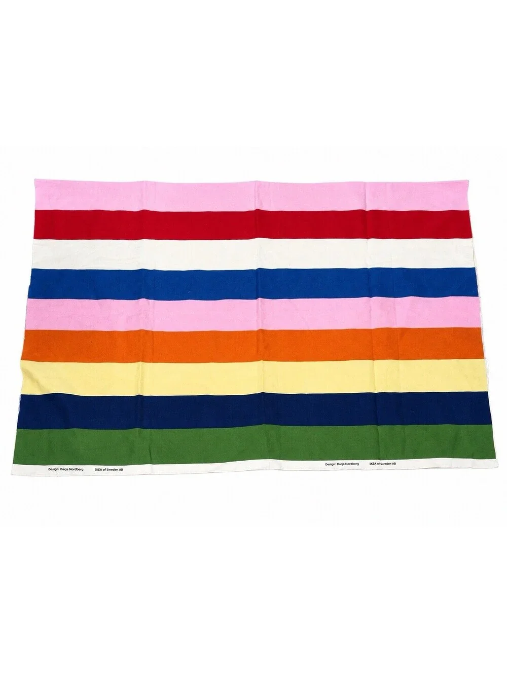 2-Piece IKEA Darja Nordberg Multicolor Striped Fabric Remnant Lot